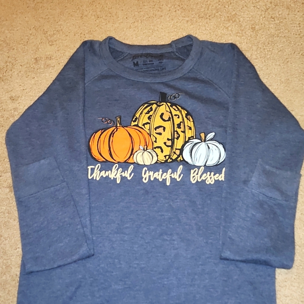 Thankful Grateful Blessed Blue Sweatshirt